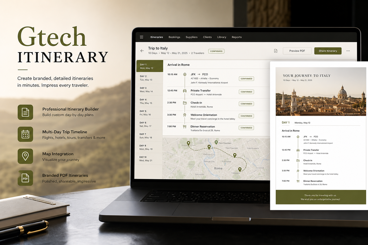 Gtech ITINERARY e-ticket details